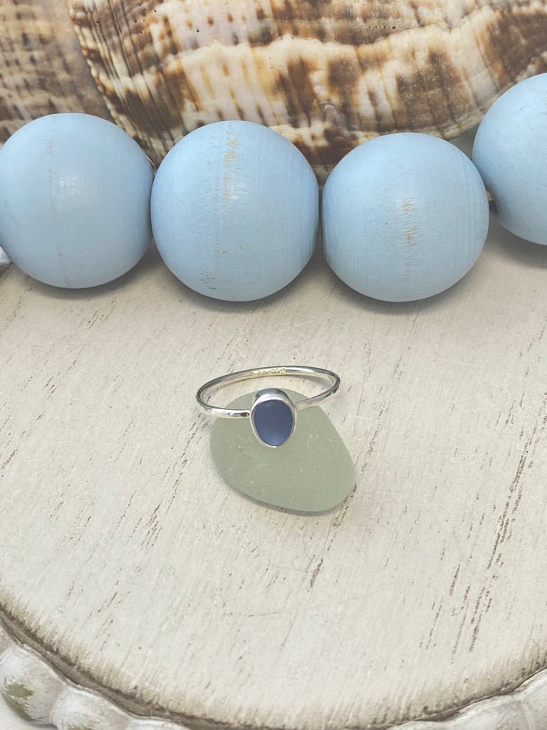 Light Blue Hammered Sea Glass Ring-sterling Silver Thick Band Ringsea Glass  Jewelry Made for Mermaids-ocean Ringbeach Jewelry - Etsy | Aneis